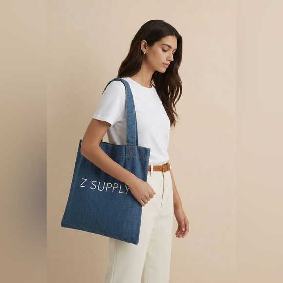 Z Supply Handbags - Nwt Z Supply Denim Tote Bag